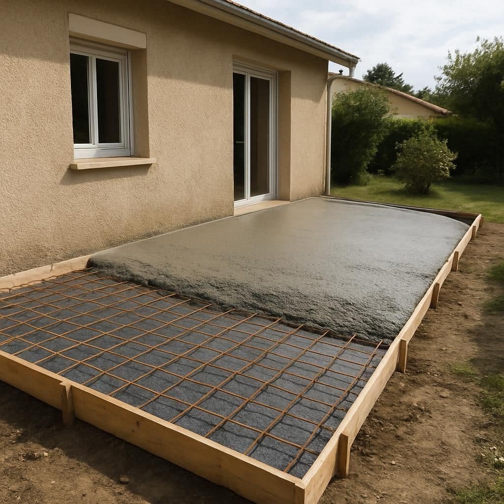 Découvrez tout sur la dalle béton pour terrasse en 2026 : épaisseur idéale, pente recommandée et prix estimés pour réussir votre projet avec efficacité.