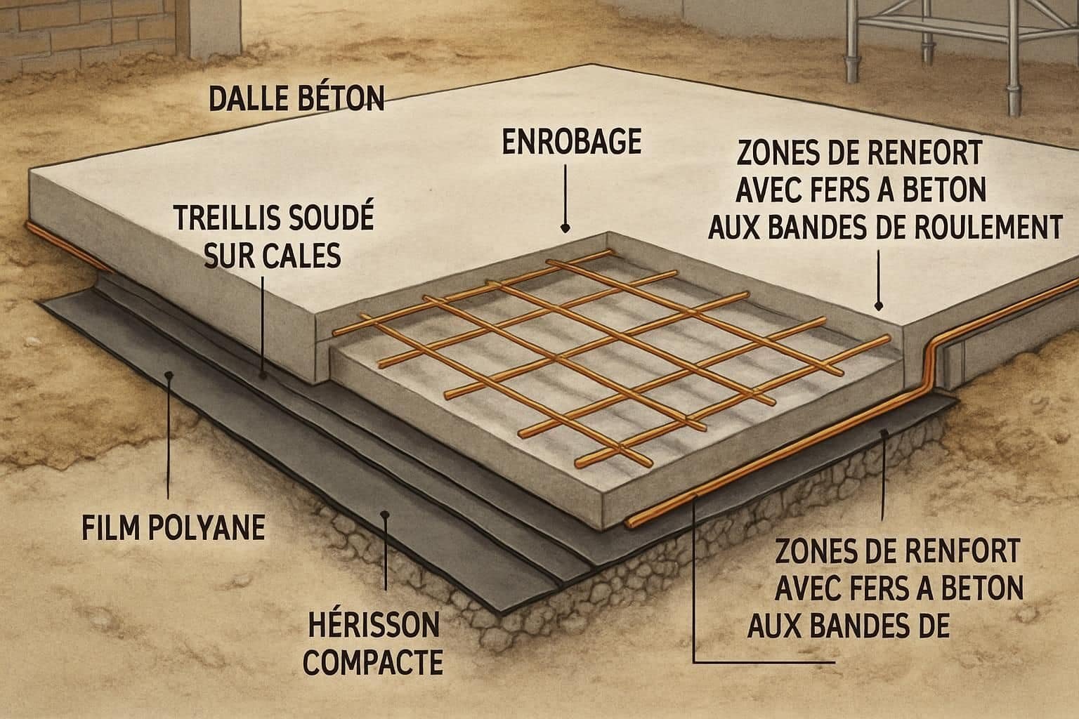 Découvrez notre guide complet pour le ferraillage d'une dalle béton, comprenant les étapes clés, les matériaux nécessaires et les conseils pratiques pour assurer la solidité et la durabilité de vos constructions.