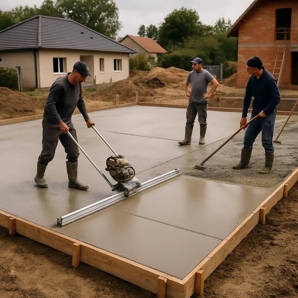Découvrez le prix pour une dalle béton de 100 m², avec un tarif au mètre carré détaillé et un budget total estimé pour bien préparer votre projet de construction.